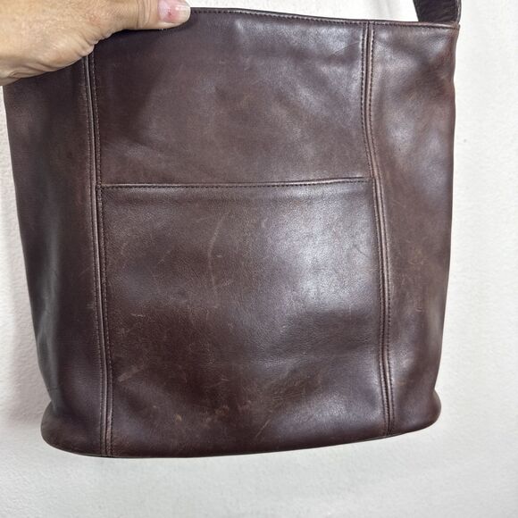 (B7) Coach Vintage Large Capacity Old Shoulder Bag All Leather Brown,N# D7C-4169 - Picture 5 of 15